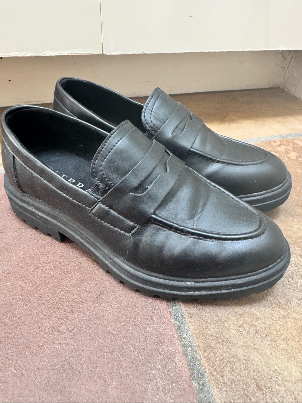 Black Leather Penny Loafers. Size 9. Super comfortable and versatile